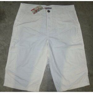 Guess white eco linen walking shorts 27 inches long size 38